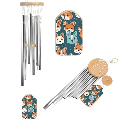 Carillon éolien chien commémoratif 54,5 cm pour jardin