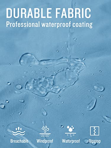 Saphirose Womens Waterproof Rain Jacket Lightweight Active Outdoor Raincoat With Removable Hood (Blue,X-Large) #TOP5