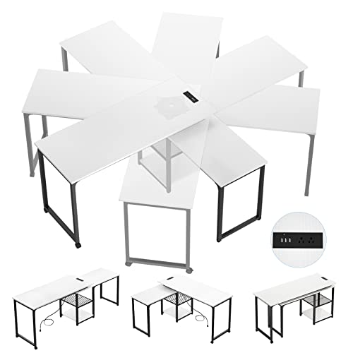 Buy armocity 71 Inch L Shaped Desk with Power Outlet, 360° LShaped