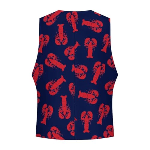Red Lobster Funny Men's Formal Suit Vest Casual Business Dress Waistcoat Printed Vest Slim Fit4