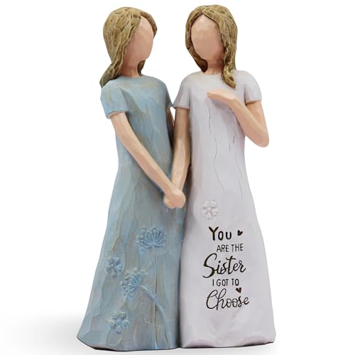 BORLESTA Friend Gifts for Women - Friendship Gifts Gift for Friends - Youre The Sister I Got to Choose - Sister Friend Birthday Gift Sister Gift - Hand-Painted FigureBlue