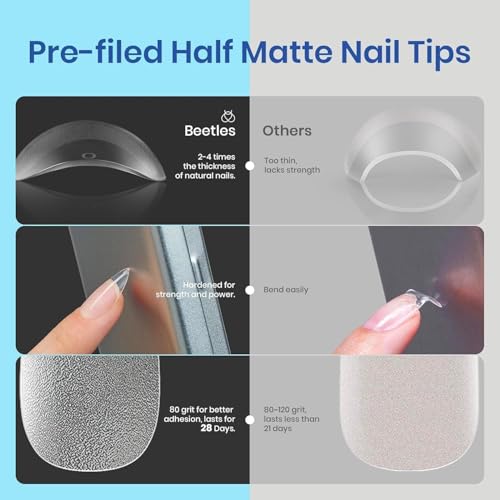 Image of Beetles Gel Nail Kit Amond Shape - 504Pcs Gel Nail Kit Easy Extension Set