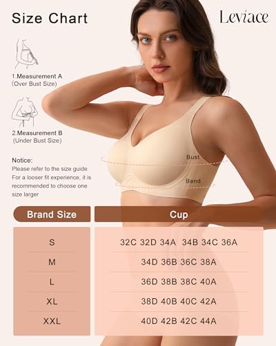leviace Wireless Jelly Bras for Women with Support Anti Slip Wide Straps Push Up Full Cove - image 9