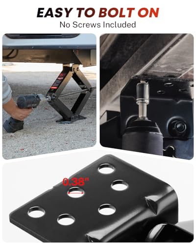 Image of Kohree 9500 lbs RV Stabilizer Jacks 24 inch, Leveling Scissor Jacks for Travel Trailer, Set of 2, Heavy Duty Camper Stabilizer Jacks Kit with Anti-Slip Handle and Drill Socket