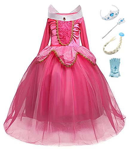 YOSICIL Disfraz de Bella Disfraces de Princesa Aurora Manga Larga Vestido de Princesa de Bella...