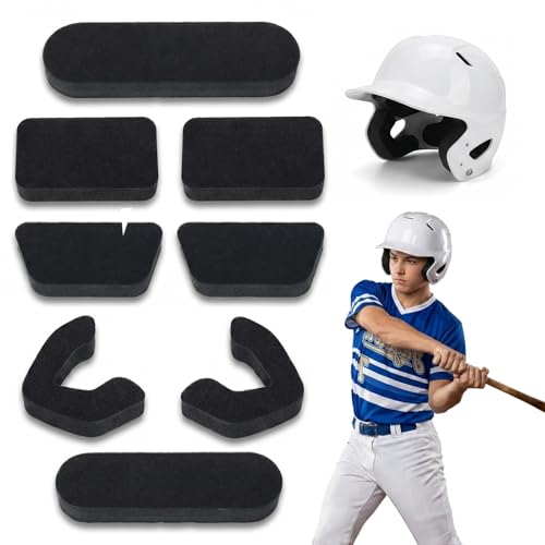 Houlishu Helmet Padding Set Replacement Pads for Batting & Catcher Helmets, 0.79" Thick Cushion for Baseball Softball Safe Training