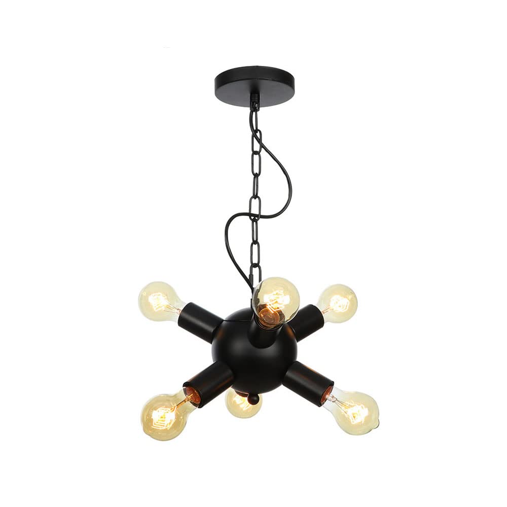 FYZDLAOR Vintage Wrought Iron Chandelier,Decorative Pendant Light for Living Room Bedroom Cafe Teahouse Bar Dining Room Club（E27）