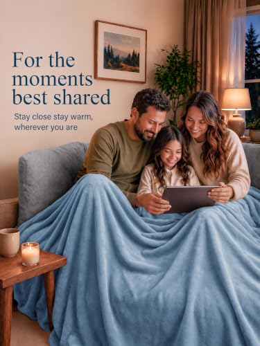Image of Utopia Bedding Soft Fleece Bed Blanket Throw Size Stone Blue (50x60 Inch)