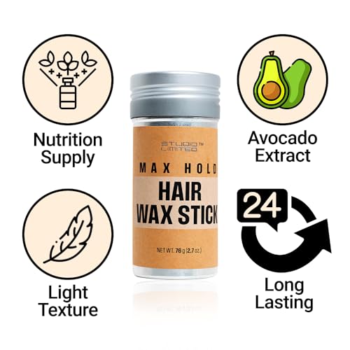 STUDIO LIMITED Long-Lasting Hold Hair Wax Stick for Front Lace Wig
| Natural Shine Hair Finishing Wax for Edge Control
| Max Hold Hair Wax Stick with Melting Band for Flyaways Control