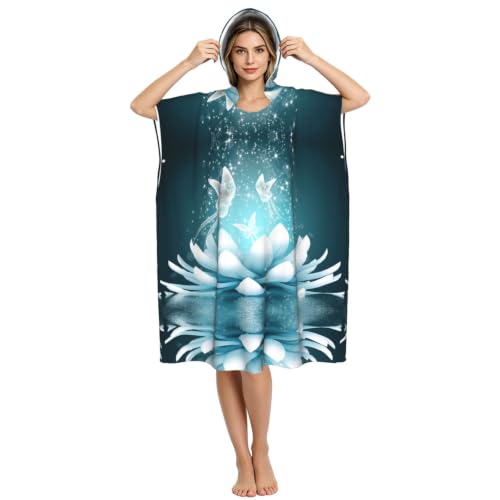 Peignoir à capuche éponge contre le froid en sortie de piscine