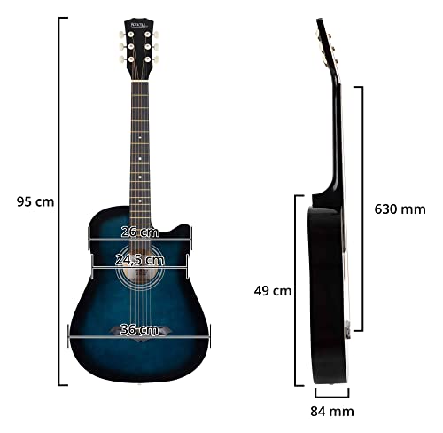 Rocktile WSD-5C-BUB Slim Line Set de guitare folk Blueburst - Les Beatles, Paul McCartney, John Lennon, RIngo Starr, George Harrison Rocktile WSD-5C-BUB Slim Line Set de guitare folk Blueburst – Image 7