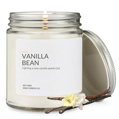 1OAK Soy Wax Scented Candles - Vanilla Bean Candle - Vanilla Candles for Home - Hand-Poured (7oz.)