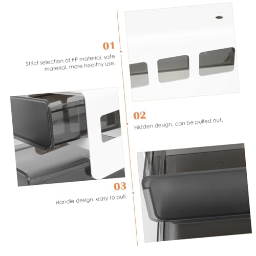 Boîte de rangement adhésive sous bureau en plastique transparent pour espace de travail - 4