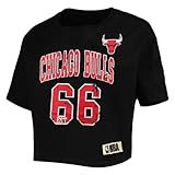 Outerstuff Chicago Bulls Girls Size Est. 1966 Team Logo Crop Top T-Shirt (Girls 6) Black