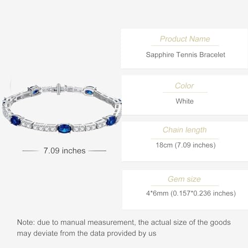 14K Gold Sapphire and Moissanite Tennis Bracelet for Women, Celebrating September Birthdays with Everyday Elegance2