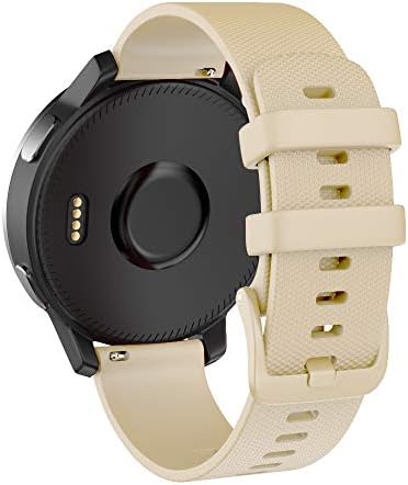 ISABAKE Watch Strap for Garmin Vivomove HR/Vivoactive 3/Forerunner 245/645 Music - 20mm Silicone Replacement Band