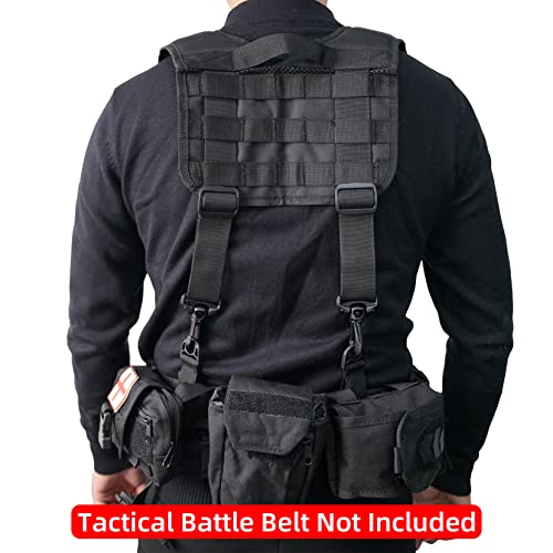 Image of MELOTOUGH Tactical Suspenders for Duty Belt,Breathable Padded Adj H-Harness w /YKK Hooks,Heavy Duty Police Law Enforcement