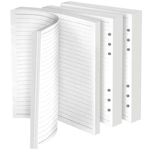 Vicloon A5 Papel de Recambio, 90pcs Paquetes de Papel de Notas Recargables, Adecuado para Notas, Cuaderno, Diario, Diseño, Agend-Línea Horizontal