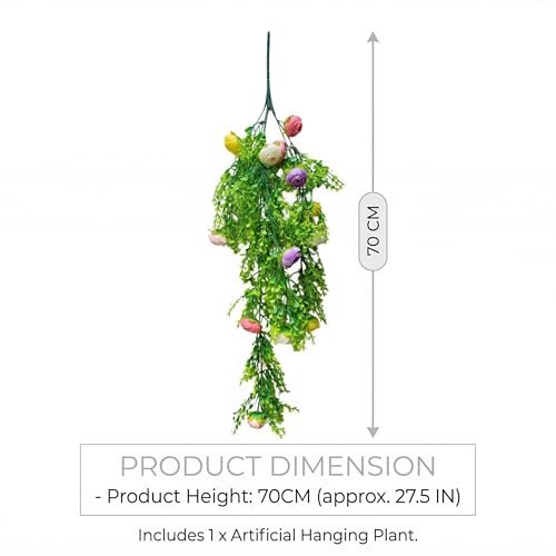 Image of Dekorly 2 Pack Artificial Plants Artificial Hanging Plants Faux Eucalyptus Leaf Greenery Fake Hanging Eucalyptus Plant (Green) (2, Multi Colour Fern Vines)