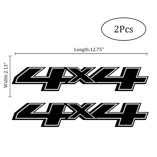 Image of 4X4 Car Decal Stickers 2Pcs, Auto Decoration Accessories Emblem Replacements Fit Ford F-150 F-250 F-350 Tacoma Tundra Ram Silverado Truck Pickup SUV, with Squeegee 1Pcs, Black