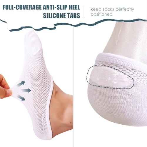 10 Pairs Thin Black and White Nylon No Show Womens Female, Ideal, Breathable Fit liner no slip low cut socks3
