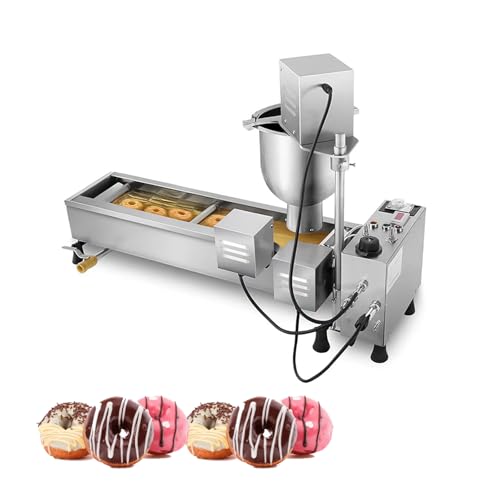 Buhelyc Friggitrice Automatica per Frittura in Acciaio Inossidabile Macchina Automatica per Ciambelle Commerciali per Bar, Panetterie, Ristoranti