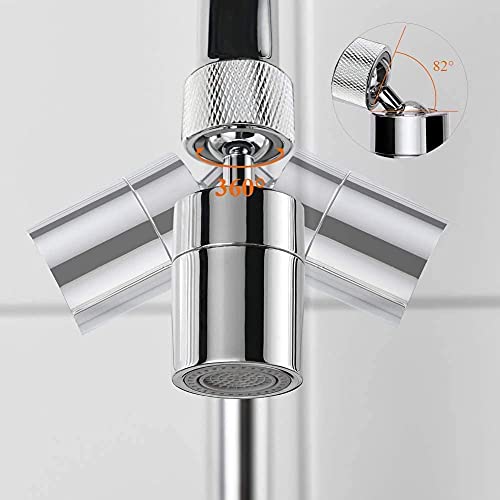 Marvelously Sink Aerator Non-Slip Stainless Steel 2 Bubbling Modes 360-Degree Filter Swivel Faucet Sprayer With Nozzle Adapter Suitable For All Faucets Silver 6.7 X 3.3 X 2.7 Cm; 80 Grams #TOP3