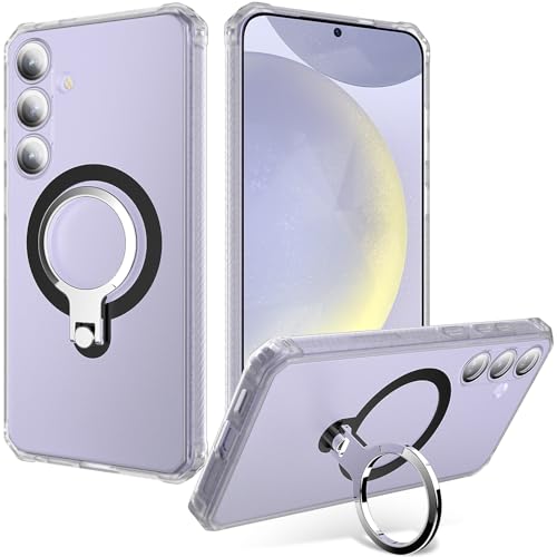 Coque Samsung S24 magnétique avec anneau rotatif 360 antichoc