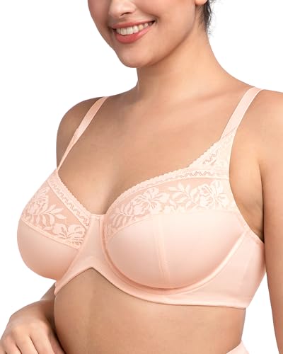 Image of HSIA Minimizer Bras for Women Large Bust Full Coverage Lace Plus Size Bra - Mermaid Scales