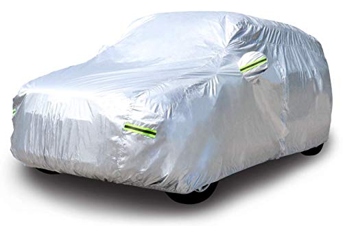 AmazonBasics Silver Weatherproof Car Cover - 150D Oxford, SUVs up to 193