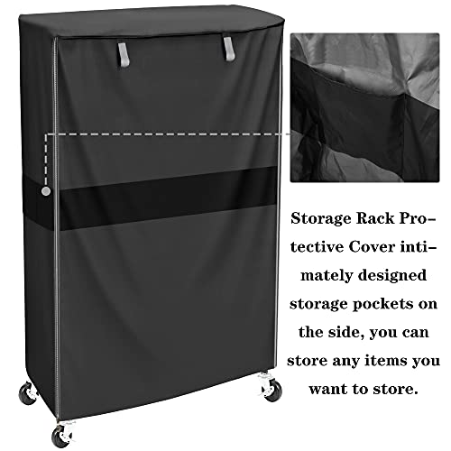 Mollyair Utility Racks Cover,Shelf Cover,Wire Rack Cover Storage Rack Cover Used To Cover Sundries (36X18X72 Inch, Grey And Black) #TOP6