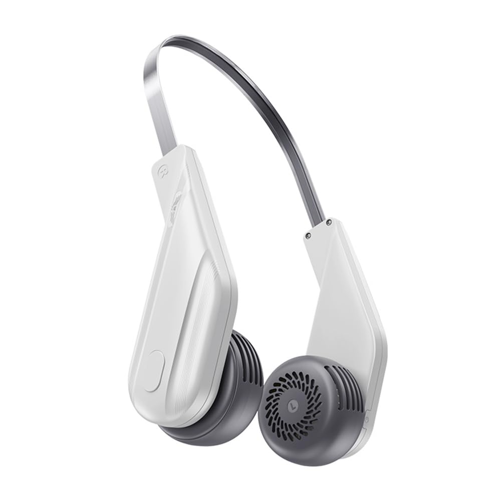 Pepisky Portable Neck Fan Hands Free Leafless Fan Wearable Personal Fan Wind Dection 360° Adjustment One-Key 5-Speed Cycle Wind Dual Wind Effect System Zone Cooling LCP Super Strong