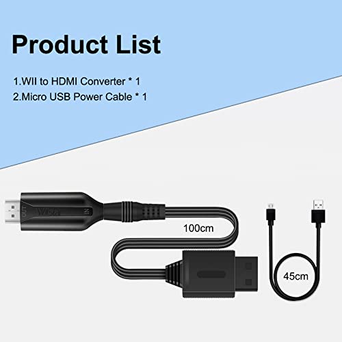 Wii to HDMI Converter Cable 1m/3.2ft HDMI Cable for WII Video Audio Adapter for Wii (NTSC 480I, 480P, PAL 576I) Support All Display Modes by CAMAQUI - Image 7