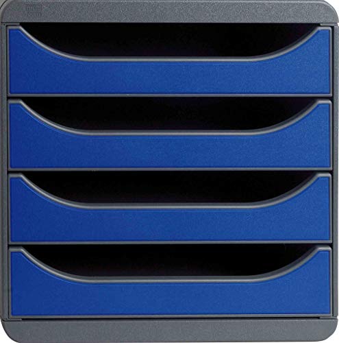 Exacompta 310703D Cassettiera Big-Box Iderama, 4 Cassetti Aperti Per Formato Fino A 24X32Cm, Dimensioni (Lxaxp) 27.8X26.7X34.7Cm