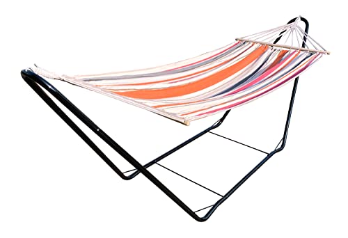 La Siesta CHILLOUNGE® Sunrise - Single Spreader Bar Hammock with Powder Coated Steel Stand