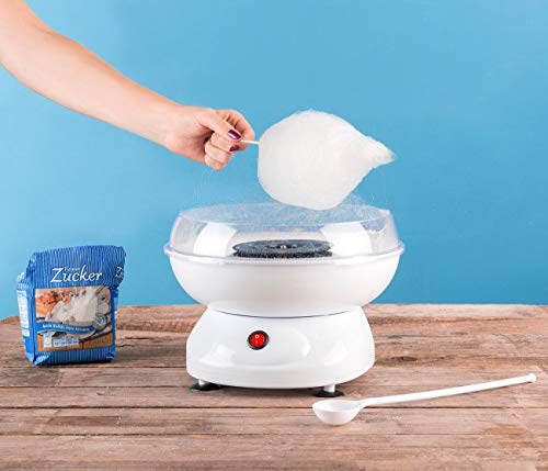 Foto von Rosenstein & Söhne Zuckerwattemaschine: Zuckerwatte-Maschine mit spülmaschinenfesten Aufsätzen, 500 Watt (Zuckerwattenmaschine, Zuckerwattegerät, Popcornmaschine)