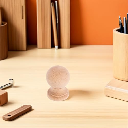 Remates de postes de madera maciza beige para escaleras interiores 7