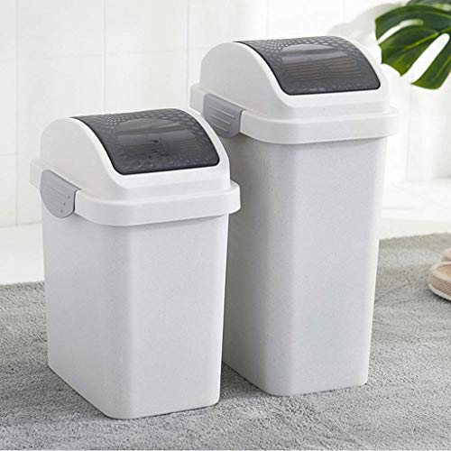 Basurero con tapa protectora rectangular y tamaño pequeño gris 4