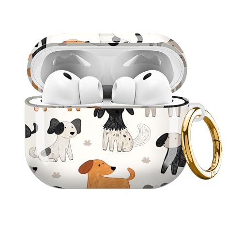 AKMASK AirPods Pro ��3����P�[�X(2025)�Ή� �\�t�g �L���[�g TPU �����ی� �ϏՌ��J�o�[ AirPods Pro 3 �P�[�X �A�N�Z�T���[ �S�[���h�L�[�z���_�[�t�� ���f�B�[�X �����Y ���킢�� �J���t�� ��