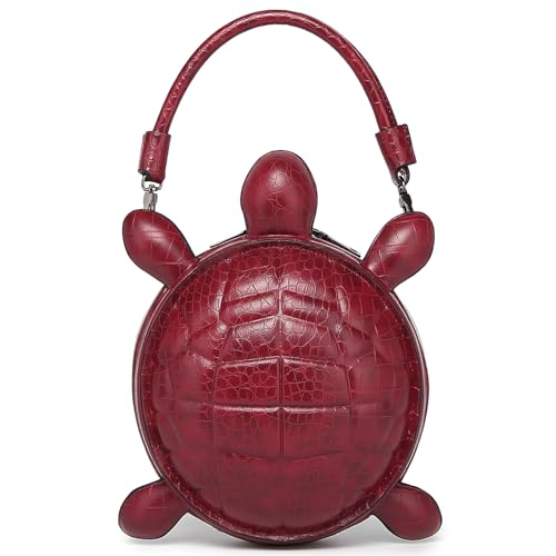 Women PU Leather Unique Novelty Crossbody Shoulder Bag Handbag Fun Weird Turtle Purse