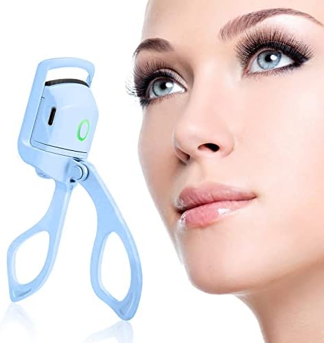 Heated Electric Eyelash Curlers, Long Lasting USB Rechargeable Curly Lash Curler, 2 Heating Modes Quick Pre-Heat Eye Lashes Curler, Stable Temperature No Harm to Lashes' Eyelash Curler (Blue)
