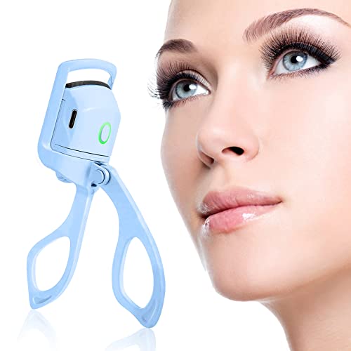 Heated Electric Eyelash Curlers, Long Lasting Usb Rechargeable Curly Lash Curler, 2 Heating Modes Quick Pre-Heat Eye Lashes Curler, Stable Temperature No Harm To Lashes' Eyelash Curler (Blue) #TOP3