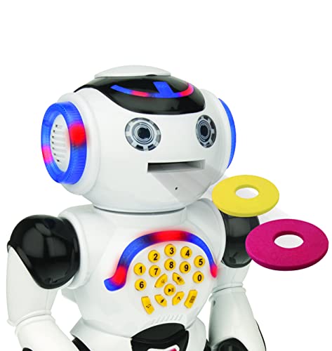 Lexibook Powerman - Lern-Roboter für Kinder, Zum Lernen und Spielen, Interaktiver, Tanzt, Musiziert, Lernquiz, Erzählt Geschichten, Wirft Discs - ROB50DE