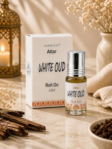 Image of Formless White Oud 3ml Attar Unisex - Premium Woody Oud Fragrance Oil, Long Lasting Alcohol-Free Perfume, Pocket Size Roll-On, Rich Warm Scent, Travel Friendly Daily Wear & Special Occasion Use