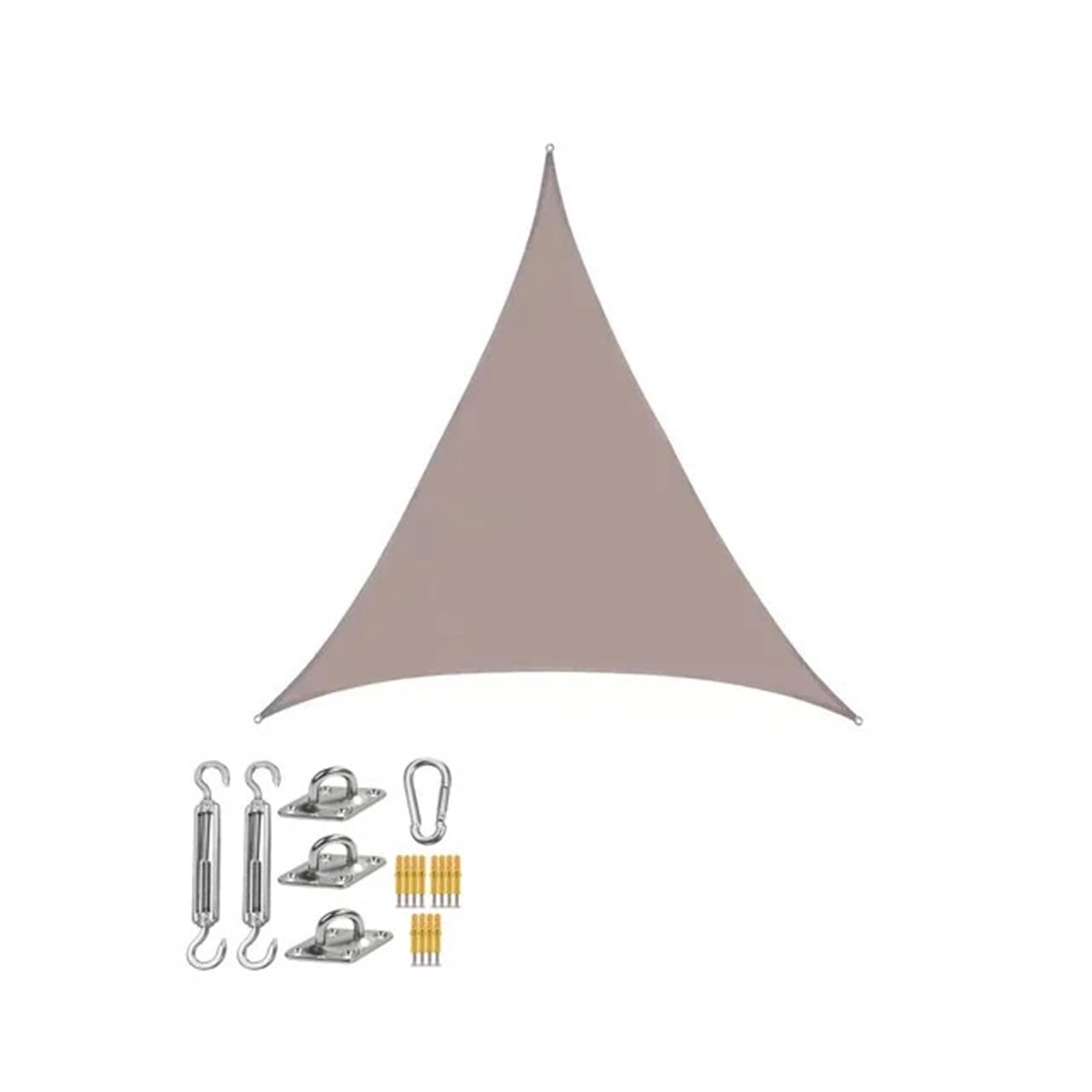 Voile d'ombrage triangulaire imperméable kaki 5x5x5m pour jardin et cour