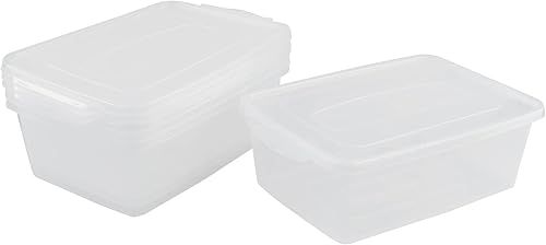 Miniatura 7 de Cajas de almacenamiento transparentes con tapas, 14 cuartos de galón de almacenamiento con pestillo, juego de 4