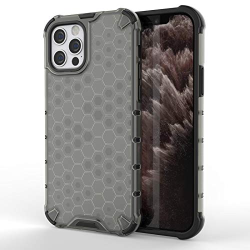 Image of Glasgow | for Apple iPhone 12 Pro Honeycomb Pattern Back Case Cover for Apple iPhone 12 Pro - Black
