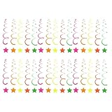 LEADSDGE Adorno colgante de estrella fluorescente para colgar en el techo, decoración para cumpleaños, escuela, fiesta, aula, decoración de colores