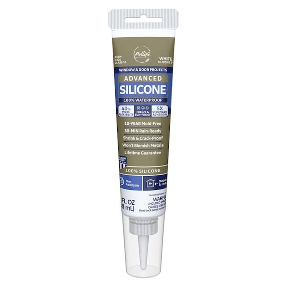 Advanced White Silicone 2 Window and Door Caulk Sealant 2.8 oz, Mfr: M90050-A