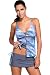 Chase Secret Womens Summer Tankini Swimwear Strappy Swimsuit Set with Boyshorts (M, Blue)